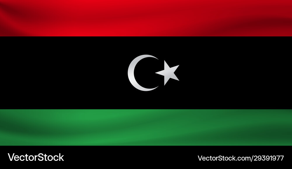 Waving flag libya Royalty Free Vector Image - VectorStock