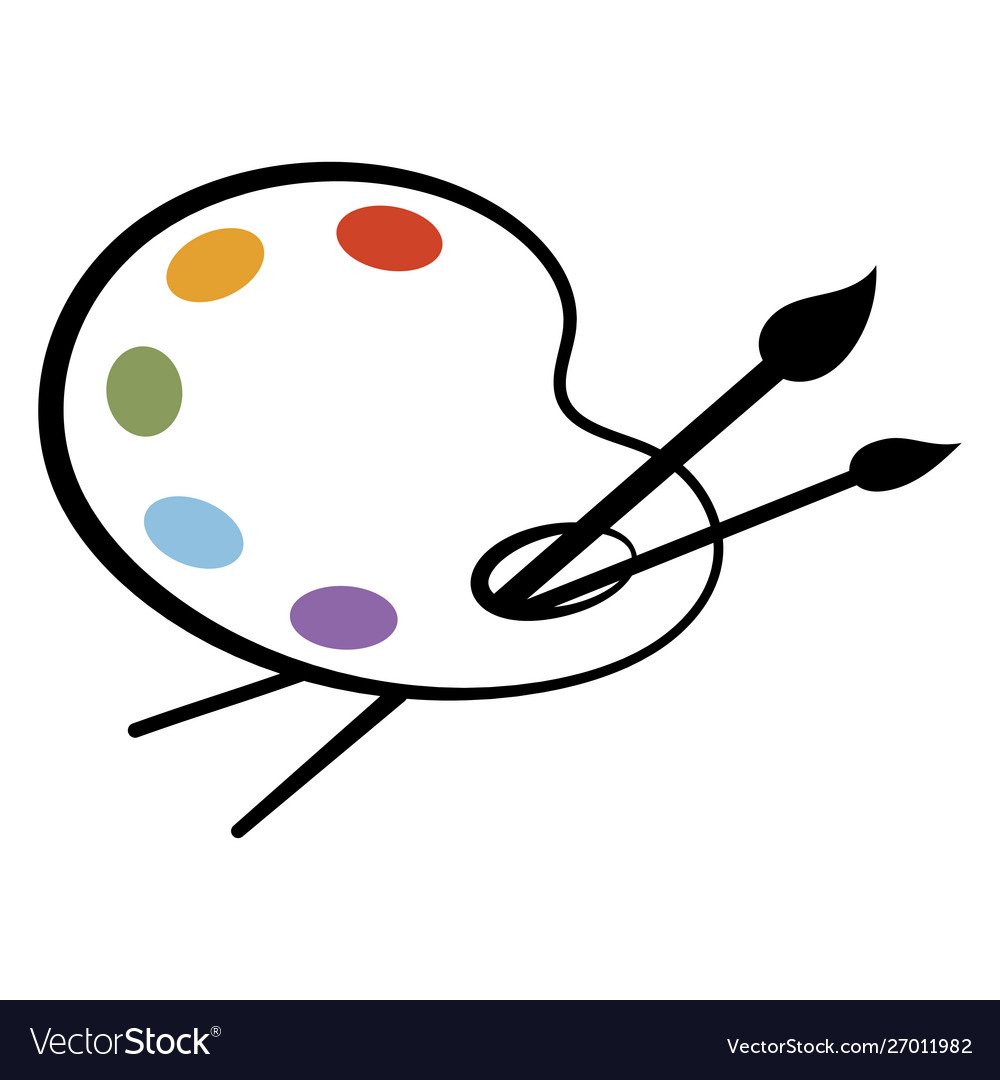 Art Palette With Paints Stylized Palette Logo Vector Image | Hot Sex ...