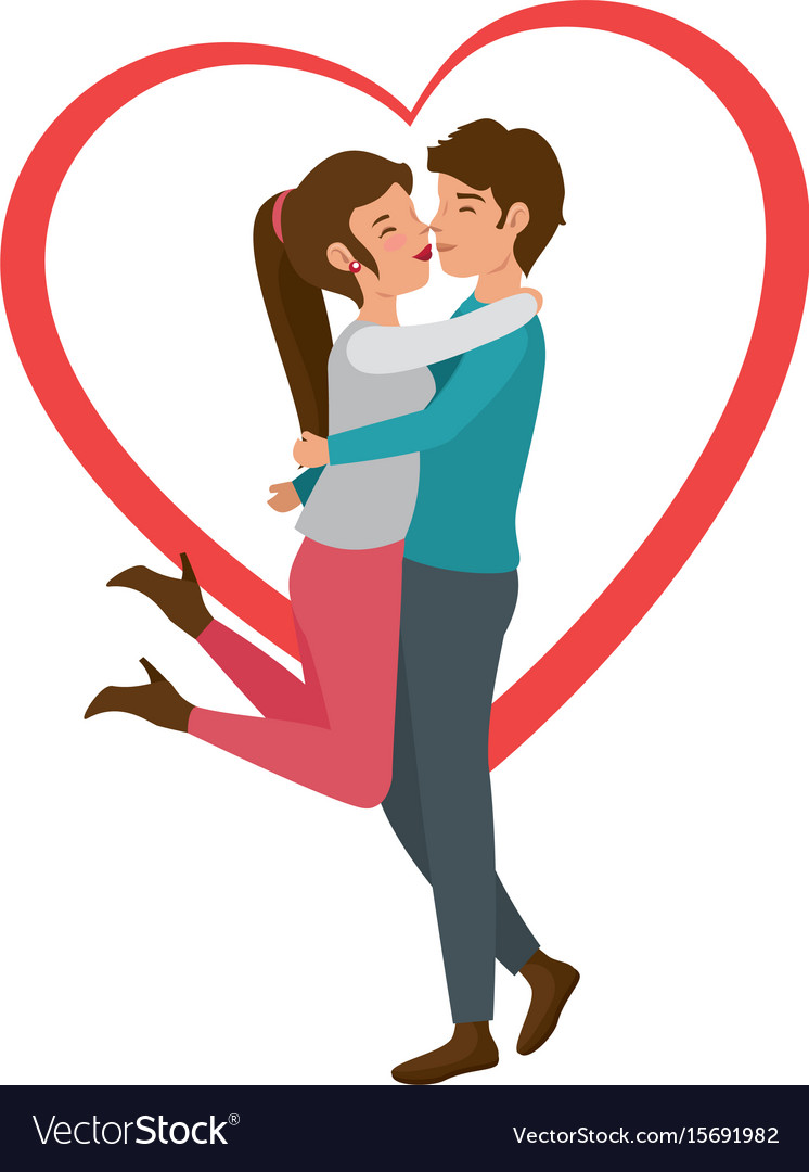 Beautiful and romantic couple Royalty Free Vector Image