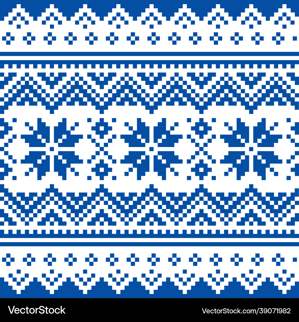 Christmas seamless winter pattern in blue Vector Image