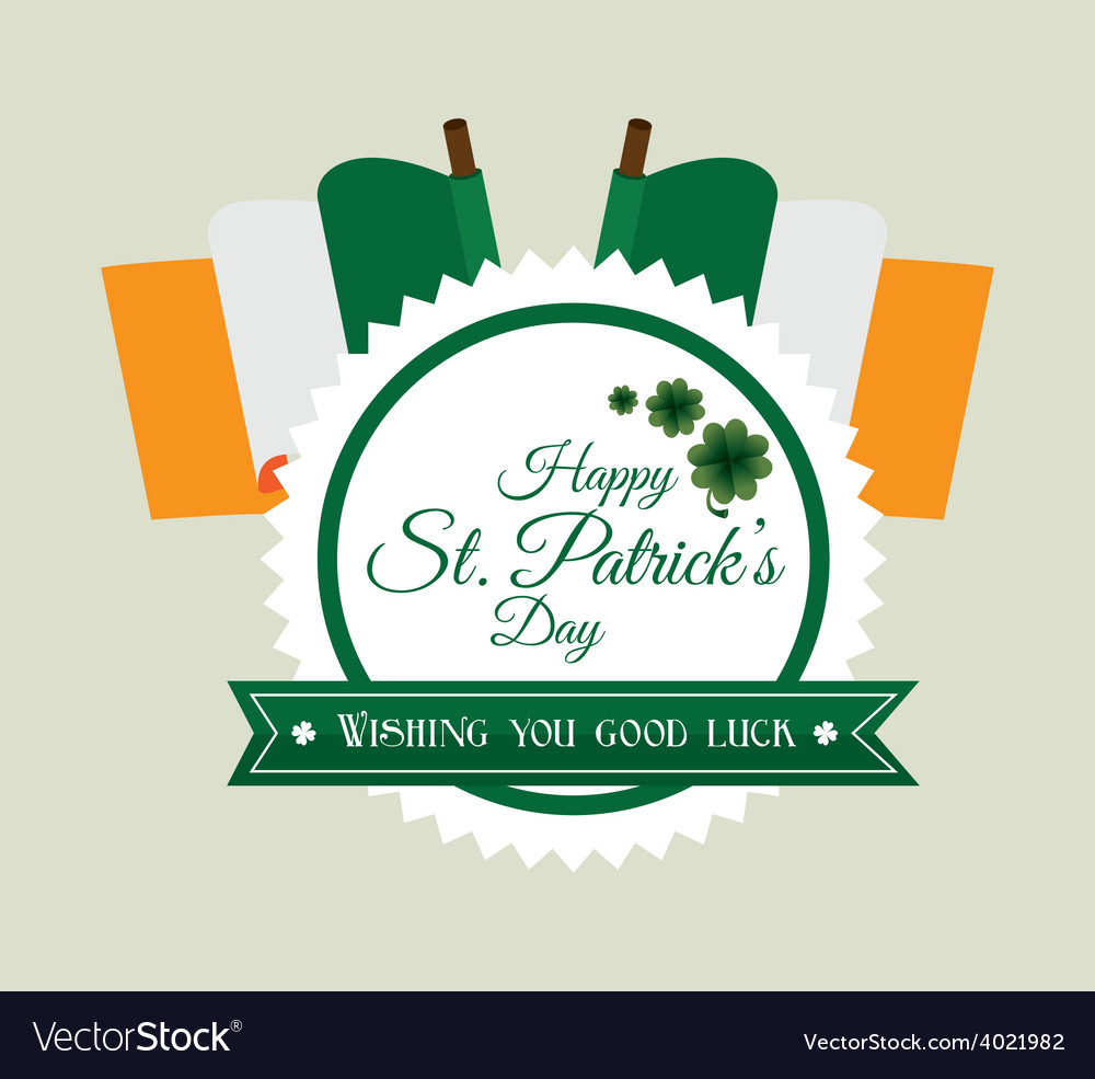 St patricks day card design Royalty Free Vector Image