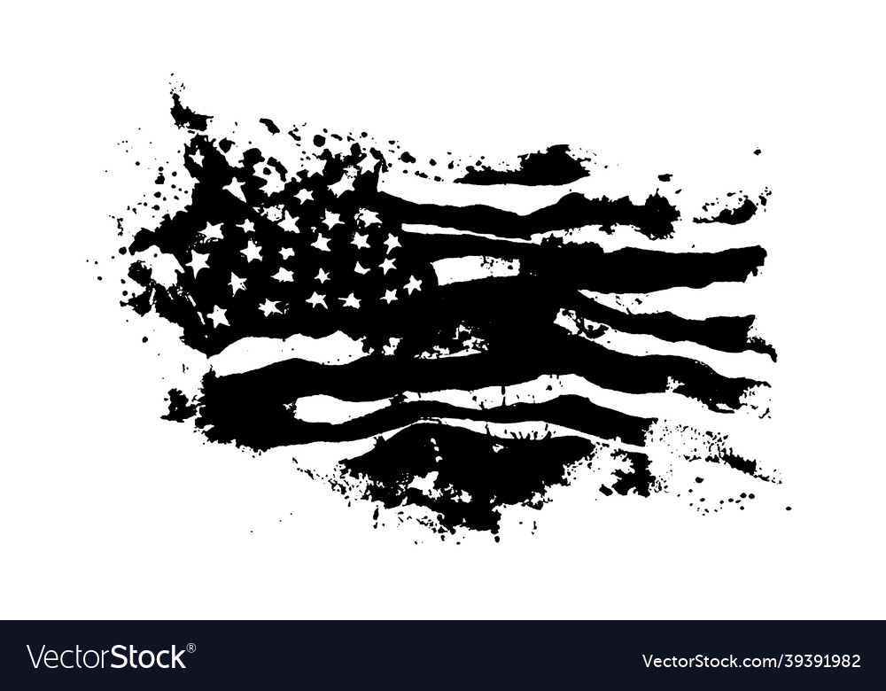 Usa flag distressed american with splash Vector Image