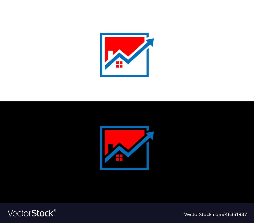 Arrow real estate construction logo design Vector Image