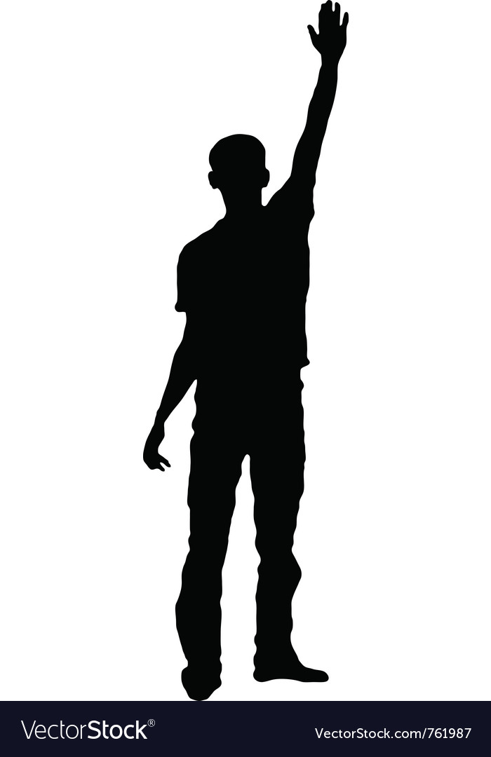  Silhouette  of a saluting man  Royalty Free Vector  Image 