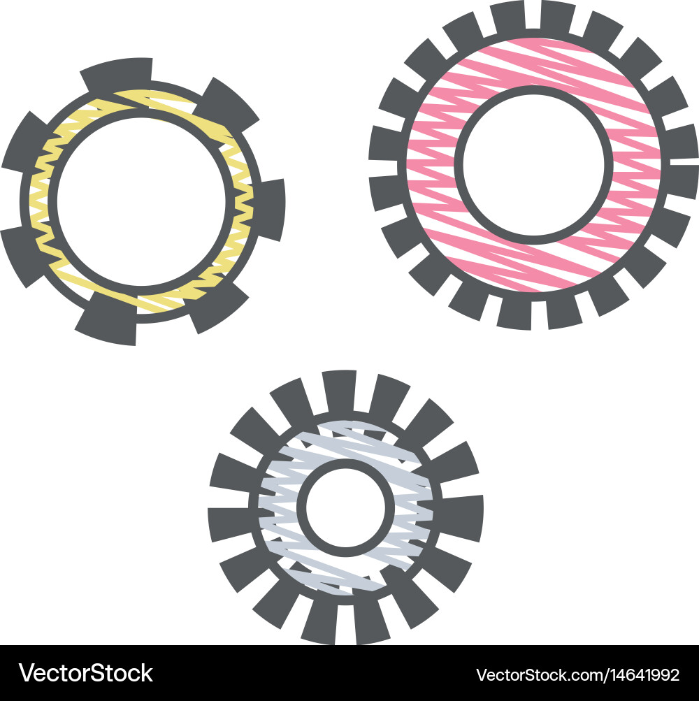 Color industry gears engineering process Vector Image