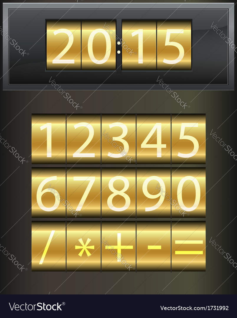 Countdown timer set of white digital numbers Vector Image