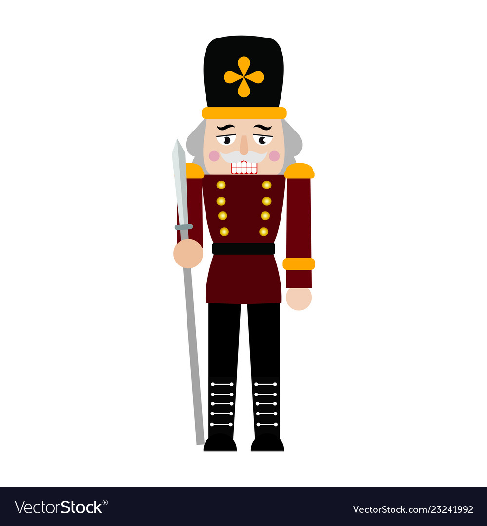 Cute nutcracker soldier Royalty Free Vector Image