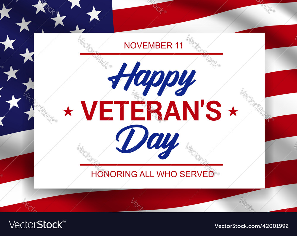 Happy veteran day banner or greeting card Vector Image