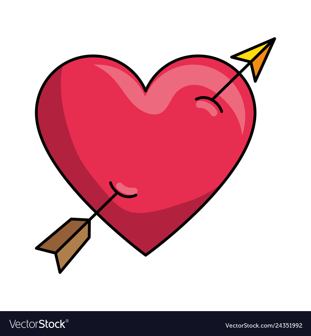 Heart love with arrow Royalty Free Vector Image