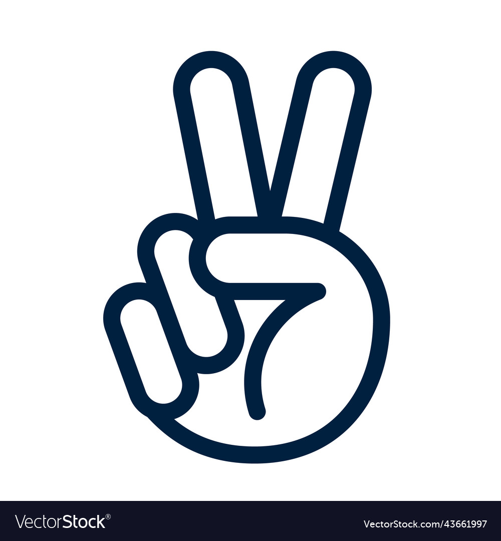 Hand icon with two fingers victory count two Vector Image