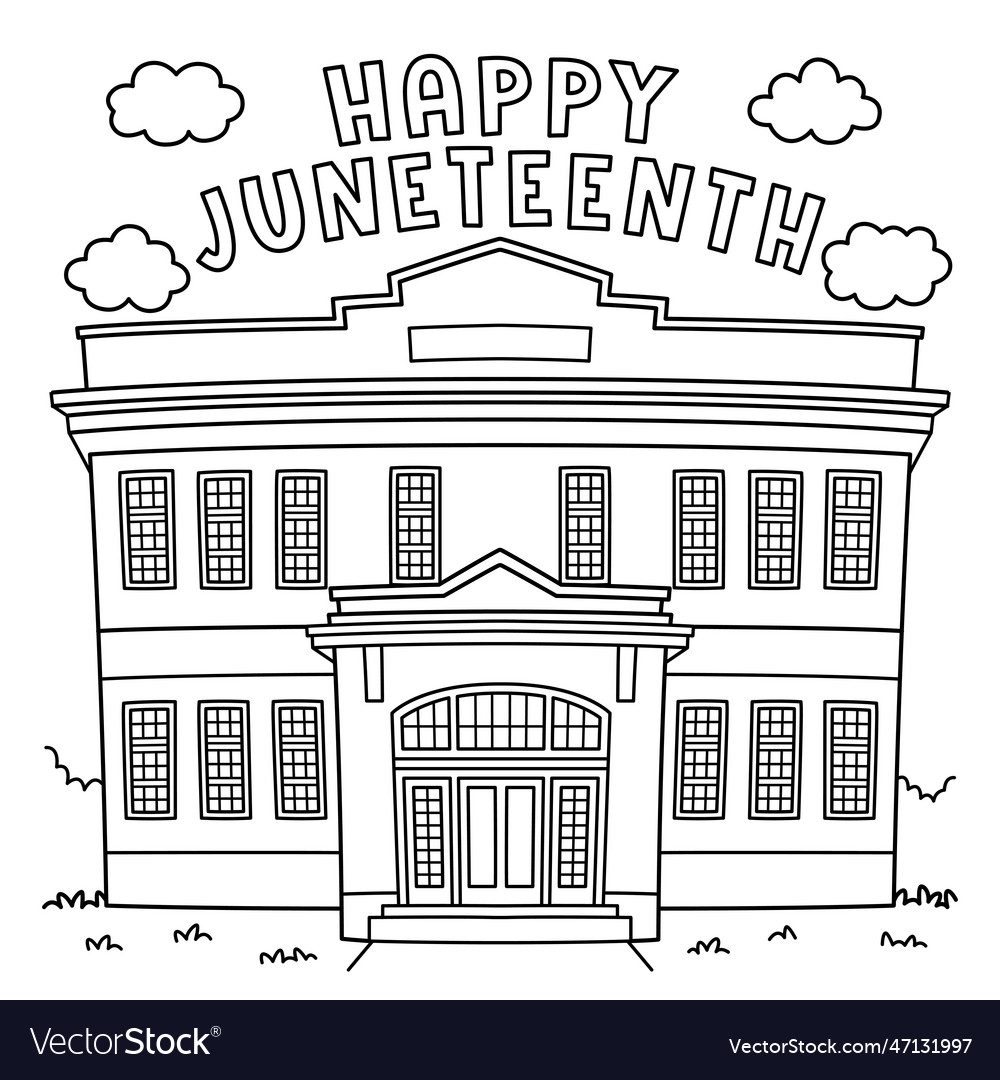 Happy juneteenth coloring page for kids Royalty Free Vector