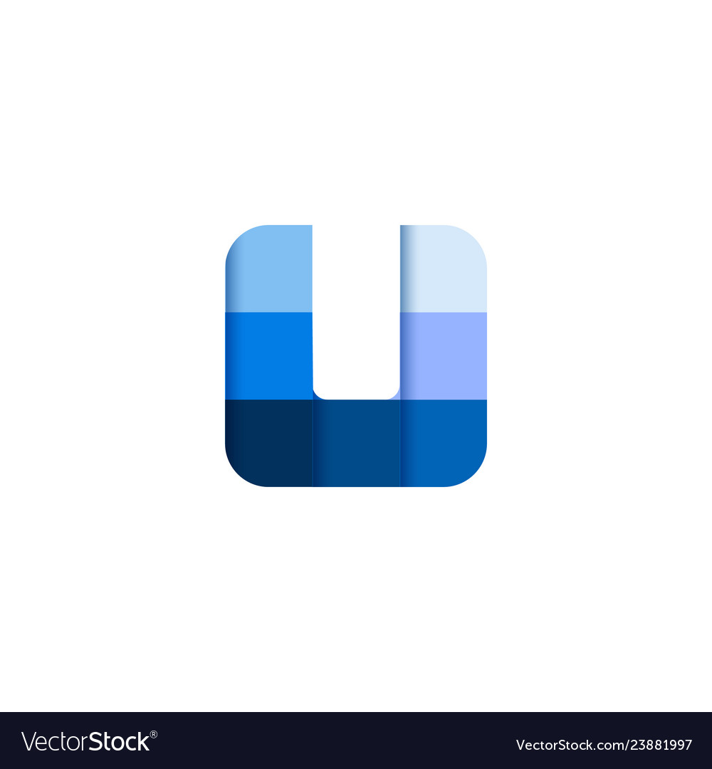 Initial letter u square pixel logo design Vector Image