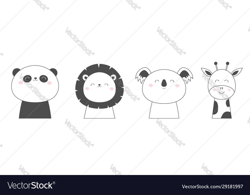 happy lion head clipart outline