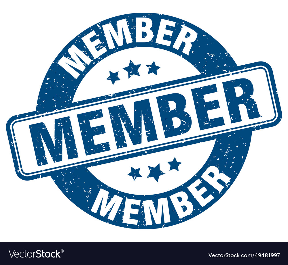 Member stamp member label round grunge sign Vector Image