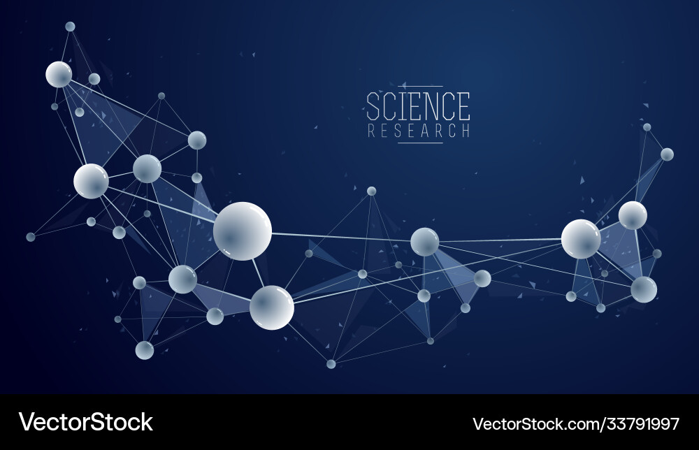 Molecules abstract background 3d dimensional Vector Image