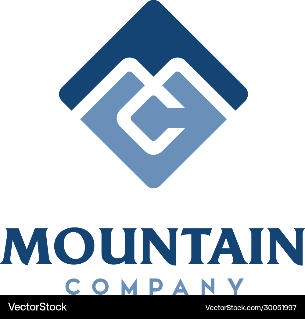 Monogram initials mc cm mountain square logo Vector Image