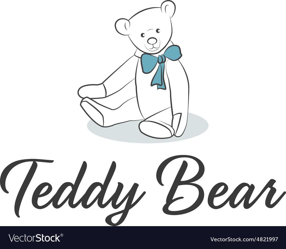 Teddy bear with bow Royalty Free Vector Image - VectorStock