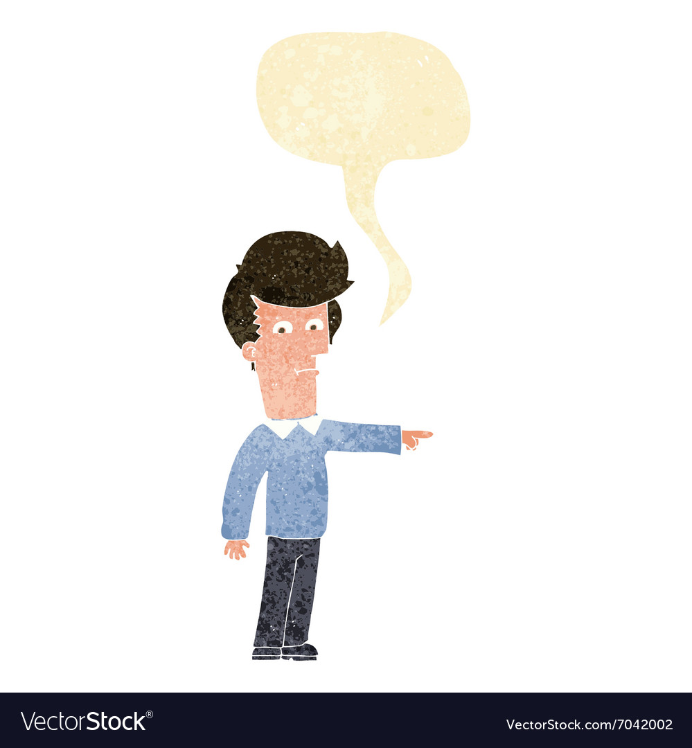 Cartoon man pointing with speech bubble Royalty Free Vector