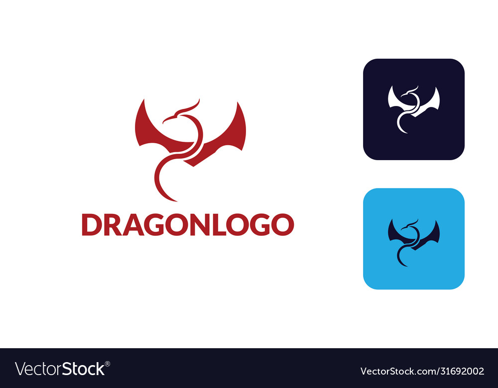 Dragon logo with hed can for company Royalty Free Vector