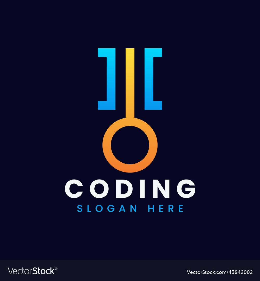 Modern computer programming coding logo design Vector Image