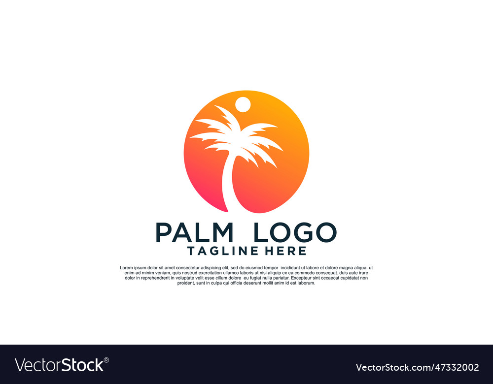 Palm Logo Design With Unique Concept Premium Part Vector Image