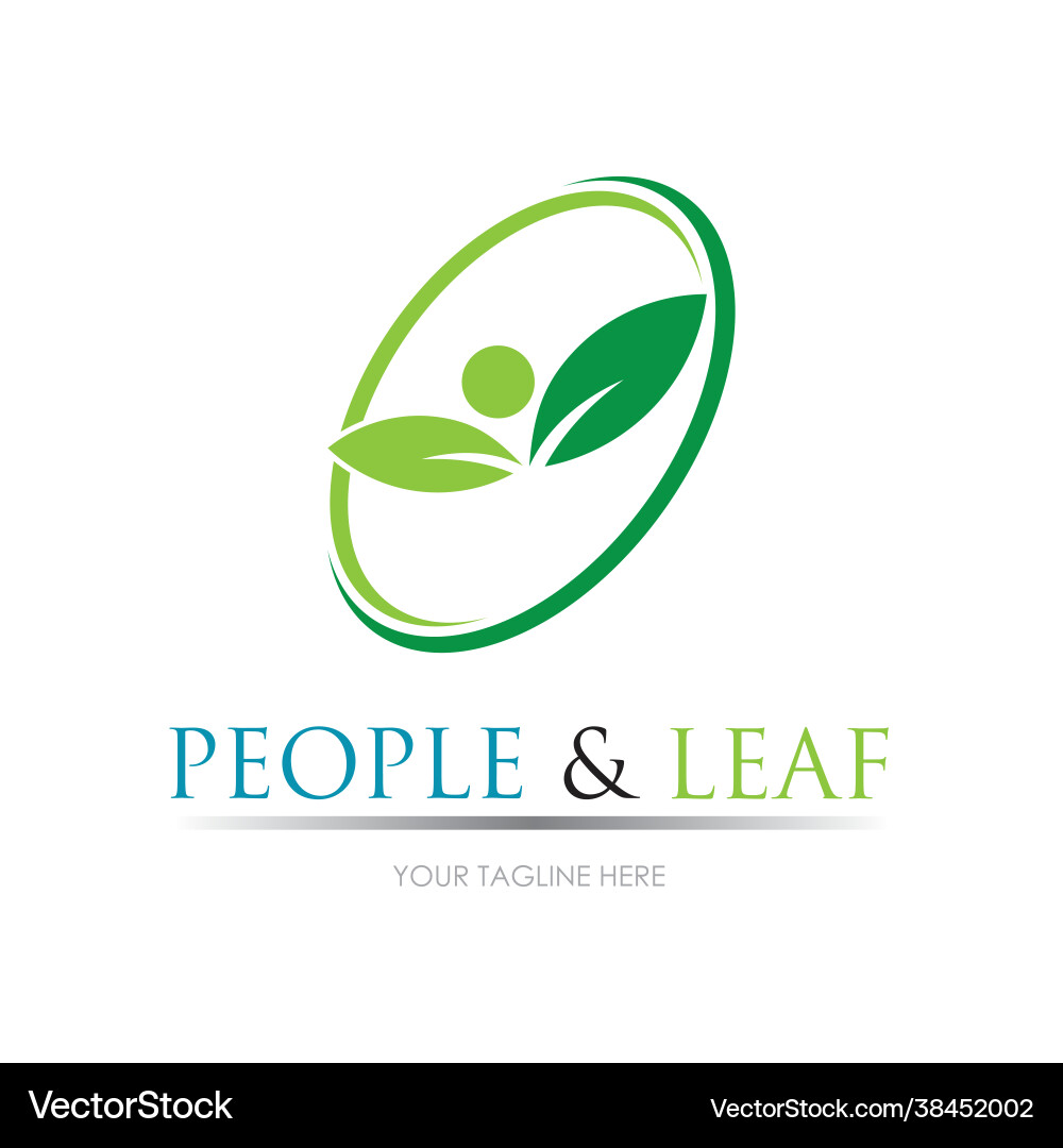 People leaf logo design template Royalty Free Vector Image