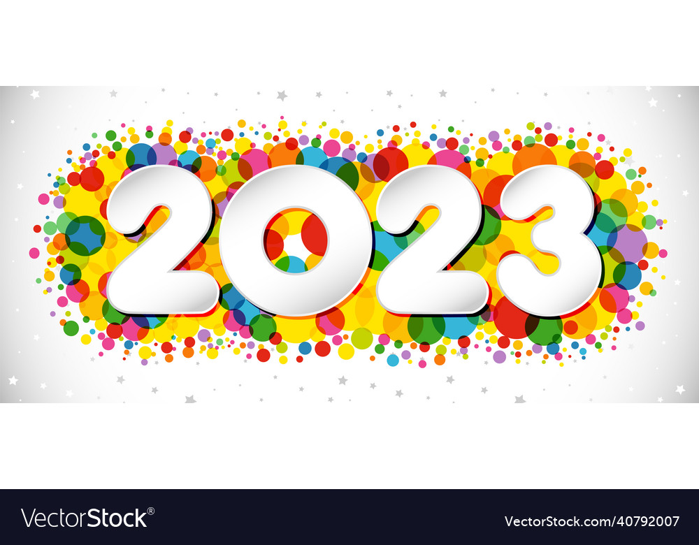 2023 horizontal confetti Royalty Free Vector Image