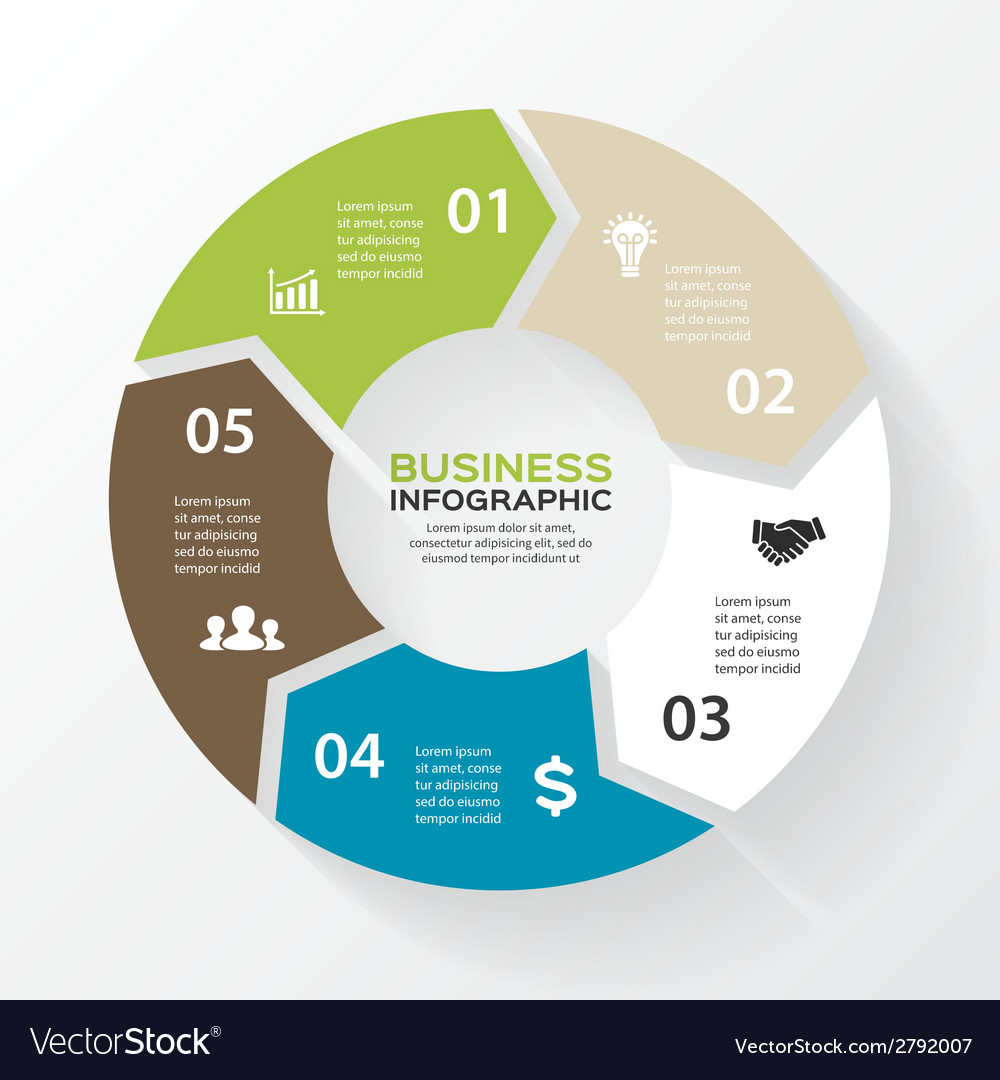 Circle arrows for infographic template diagram Vector Image