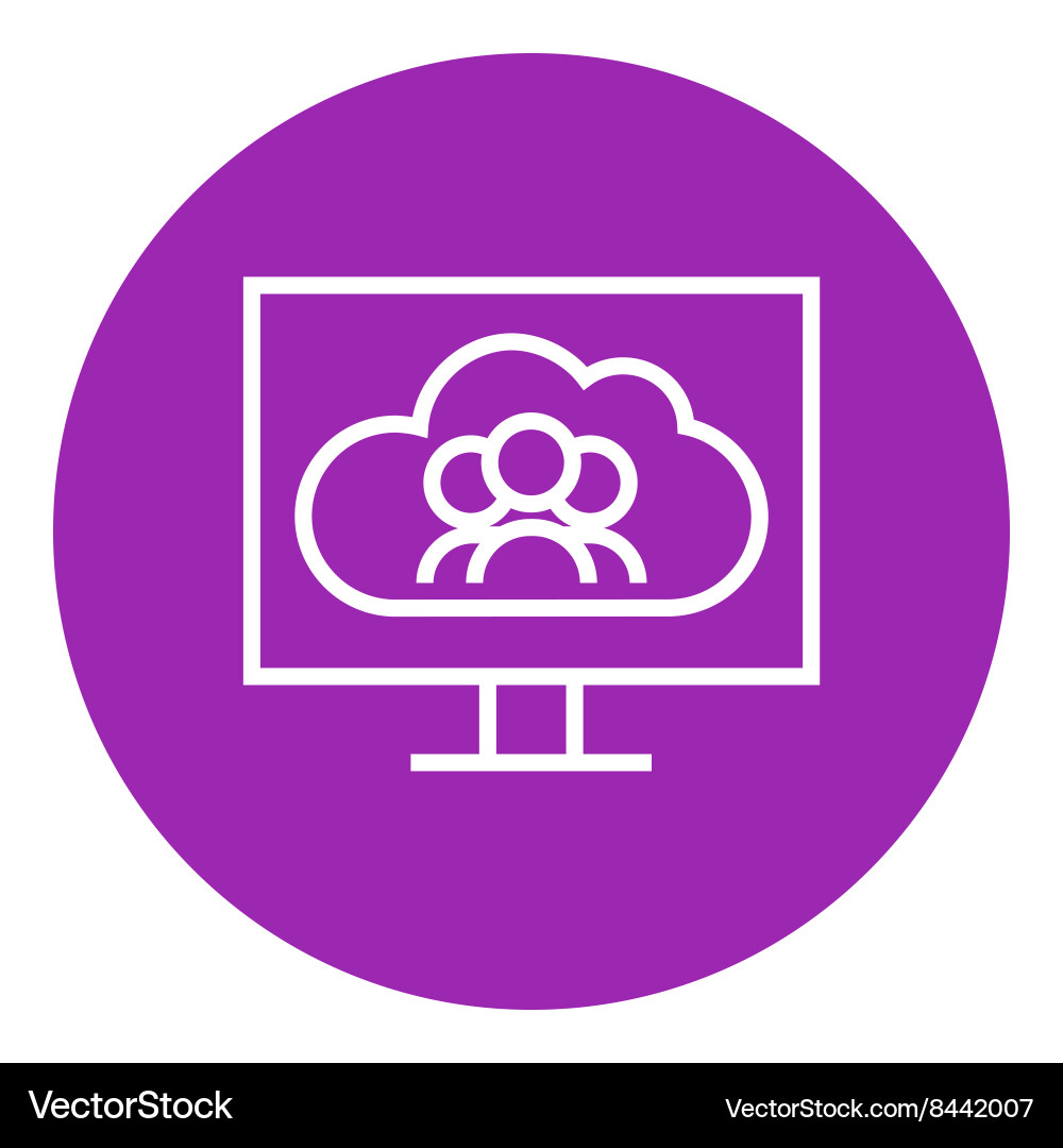 Cloud computing line icon Royalty Free Vector Image