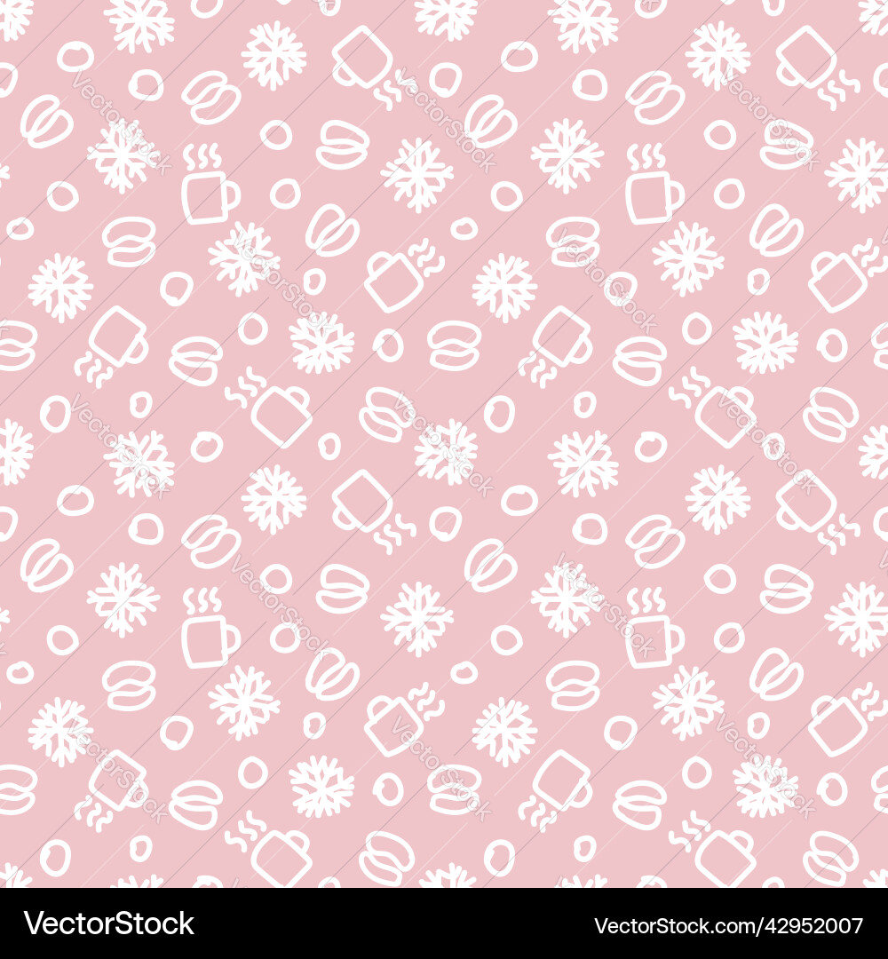 Coffee cups seamless pattern design Royalty Free Vector