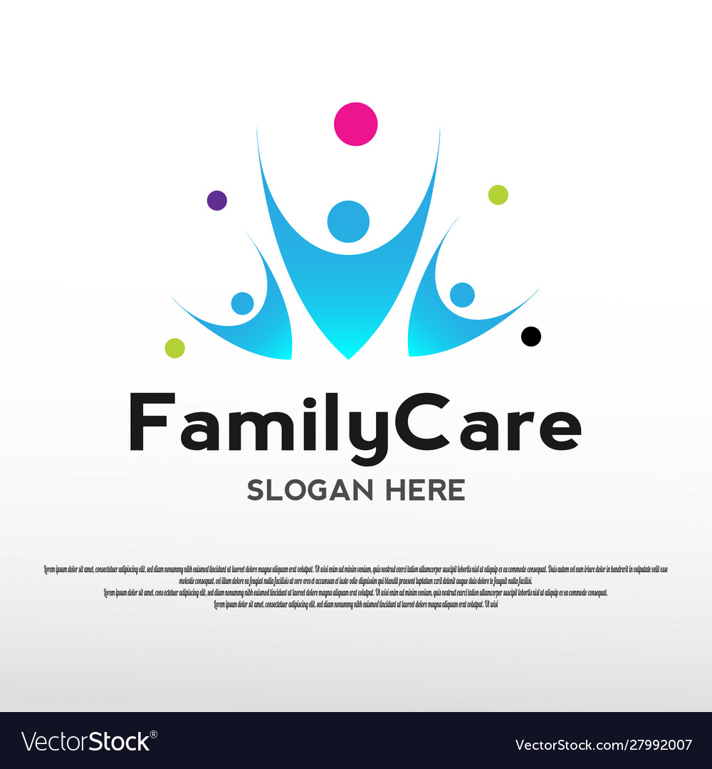 Family health care logo design Royalty Free Vector Image