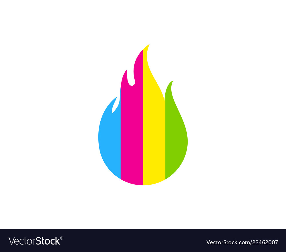 Fire paint logo icon design Royalty Free Vector Image