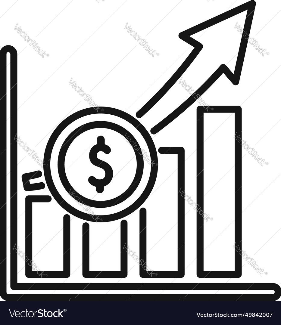 Graph chart dark icon outline nascent team Vector Image