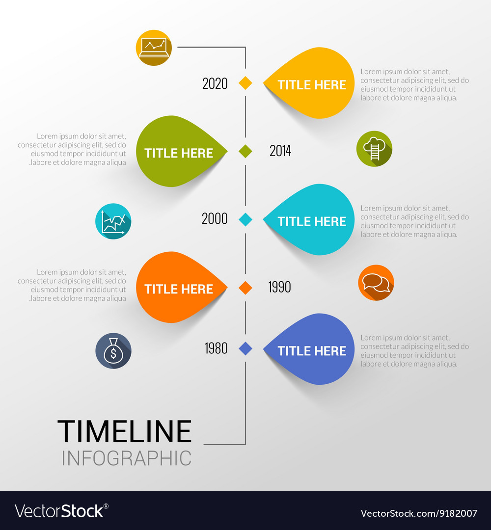 Infographic template with time line report points Vector Image