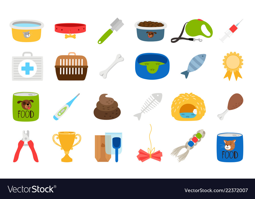 Pets related icons set Royalty Free Vector Image