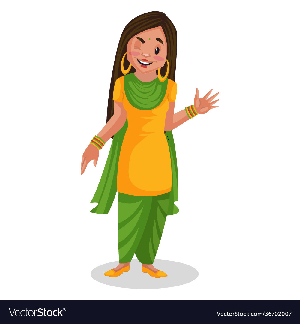 Punjabi Girl Cartoon Royalty Free Vector Image