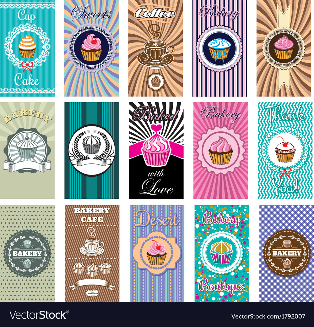 Set of business cards for bakery coffee Royalty Free Vector