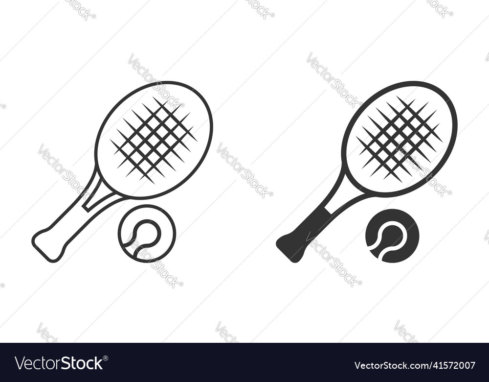 Tennis racket icon in flat style gaming racquet Vector Image