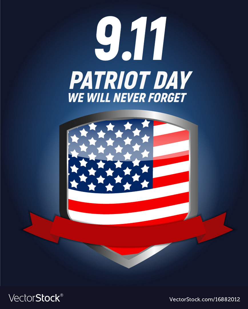 911 patriot day background we will never forget Vector Image