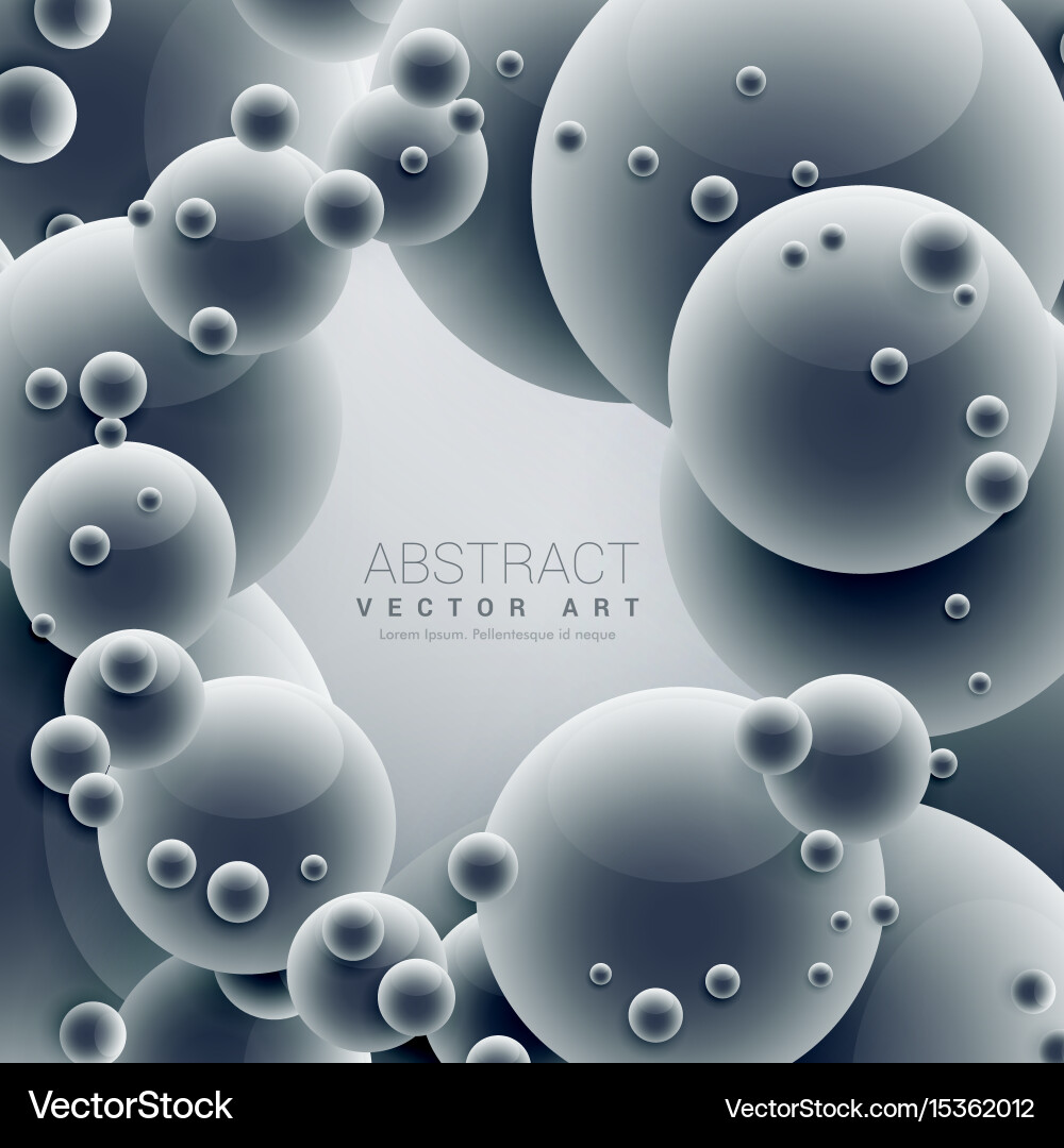 Abstract 3d molecules blue background Royalty Free Vector