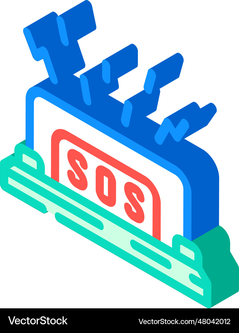 Alert button isometric icon Royalty Free Vector Image