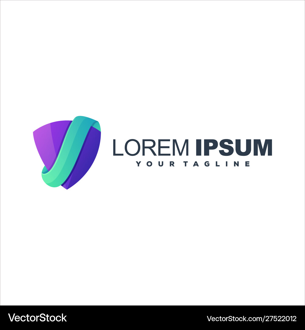 Awesome shield gradient logo design Royalty Free Vector