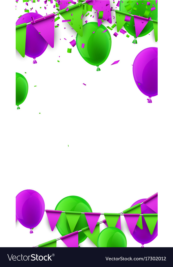 Background with flags and balloons Royalty Free Vector Image