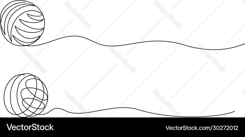 Clew ball thread continuous one line drawing Vector Image
