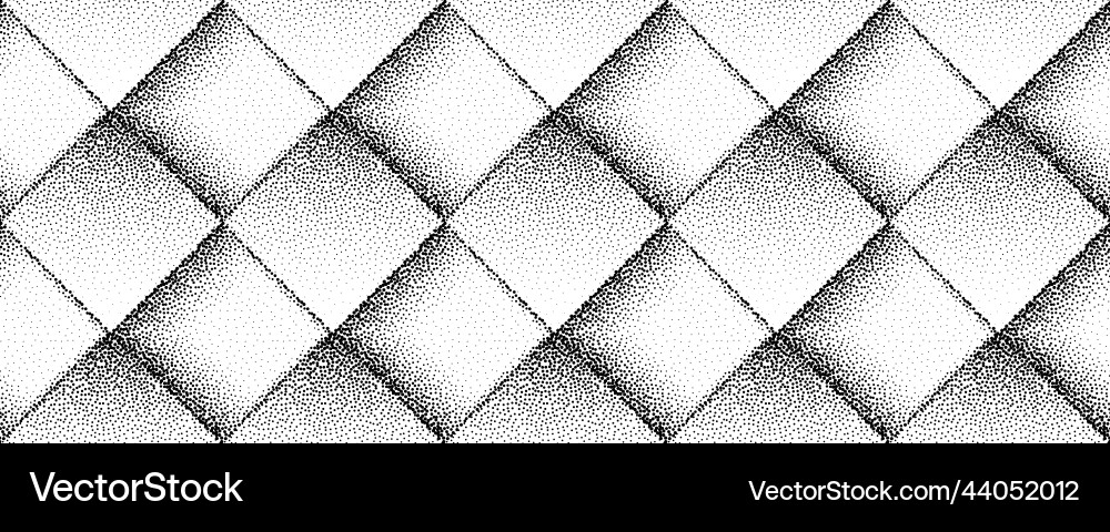 Dotwork 3d seamless pattern background black Vector Image