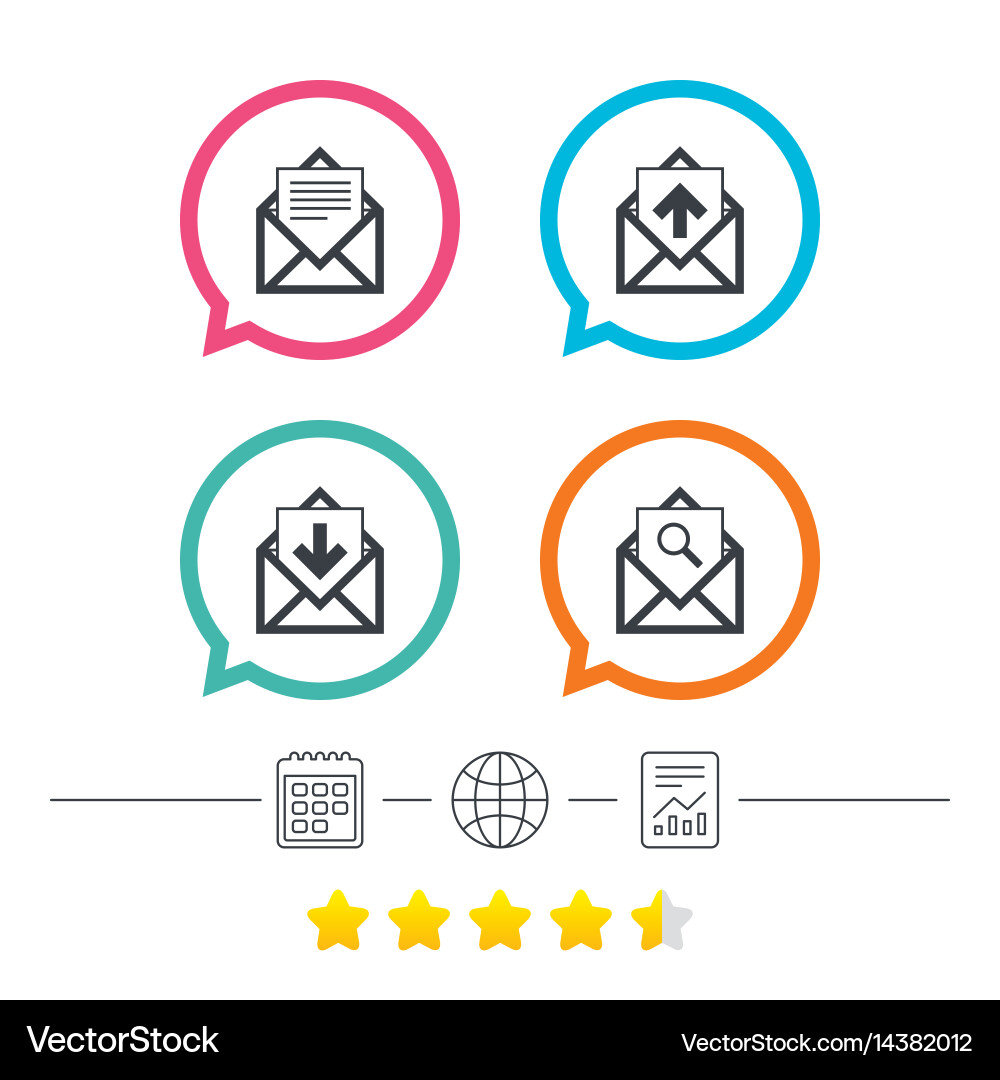 Mail envelope icons message document symbols Vector Image