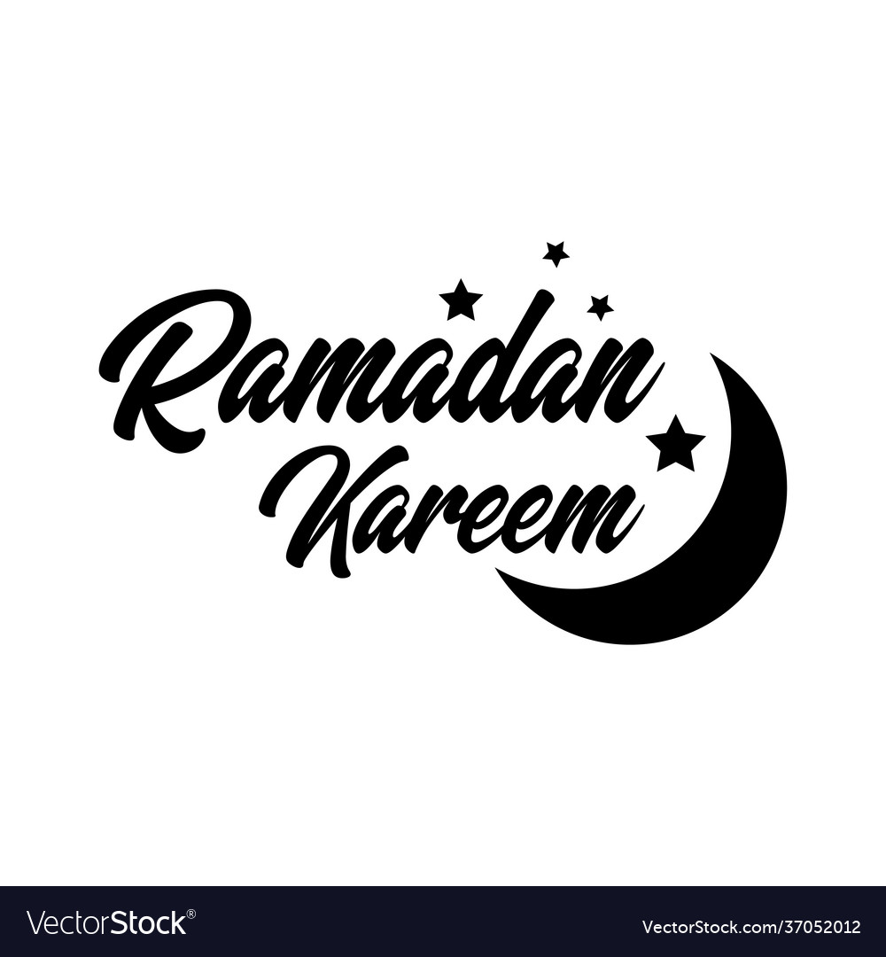 Ramadan kareem lettering art for poster greeting Vector Image