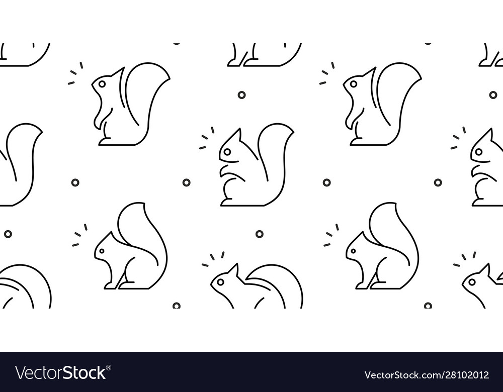 Seamless pattern with squirrels Royalty Free Vector Image