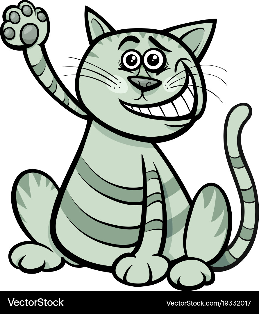 Cat or kitten cartoon comic animal character Vector Image
