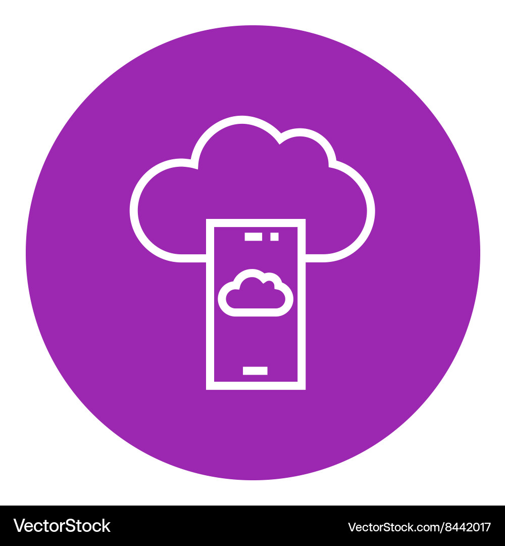Cloud computing line icon Royalty Free Vector Image